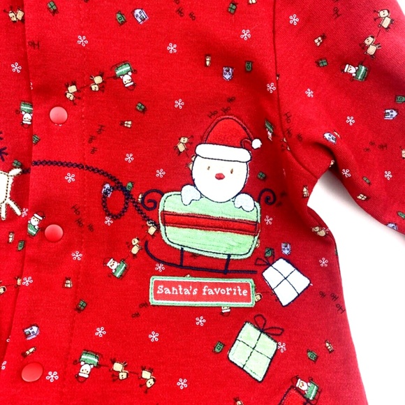 Baby One Piece Size 6m Carter's Christmas Santas Favorite Footed Feet Snap - Picture 3 of 7